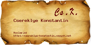 Csereklye Konstantin névjegykártya